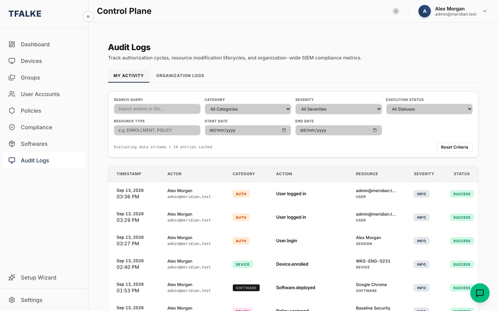 High Density Enterprise Audit Log Viewer